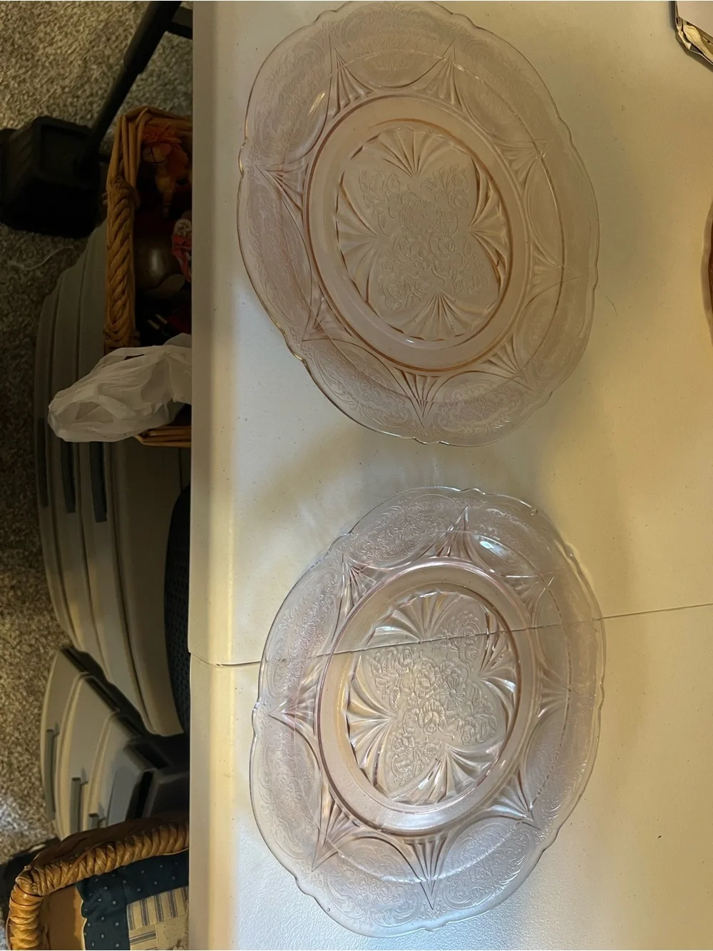 2 Hazel Atlas Royal Lace Dinner Plates